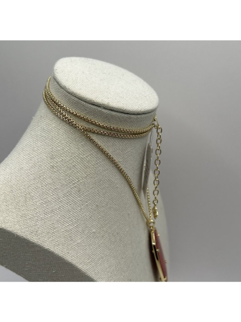 Kendra Scott Rayne Long Pendant Necklace in Bright Red Gold Plated New NWT Boho - Picture 13 of 16